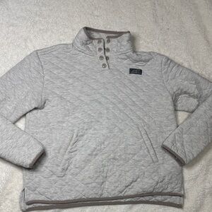 Eddie Bauer Light Gray Quilted Pullover